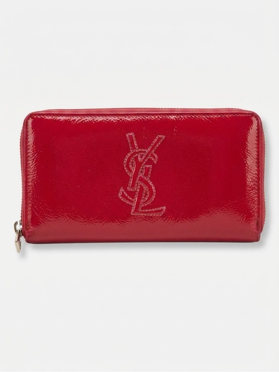 Saint Laurent Handbags - Saint Laurent Glossy Red Patent Zip-Around Wallet Full Inclusion